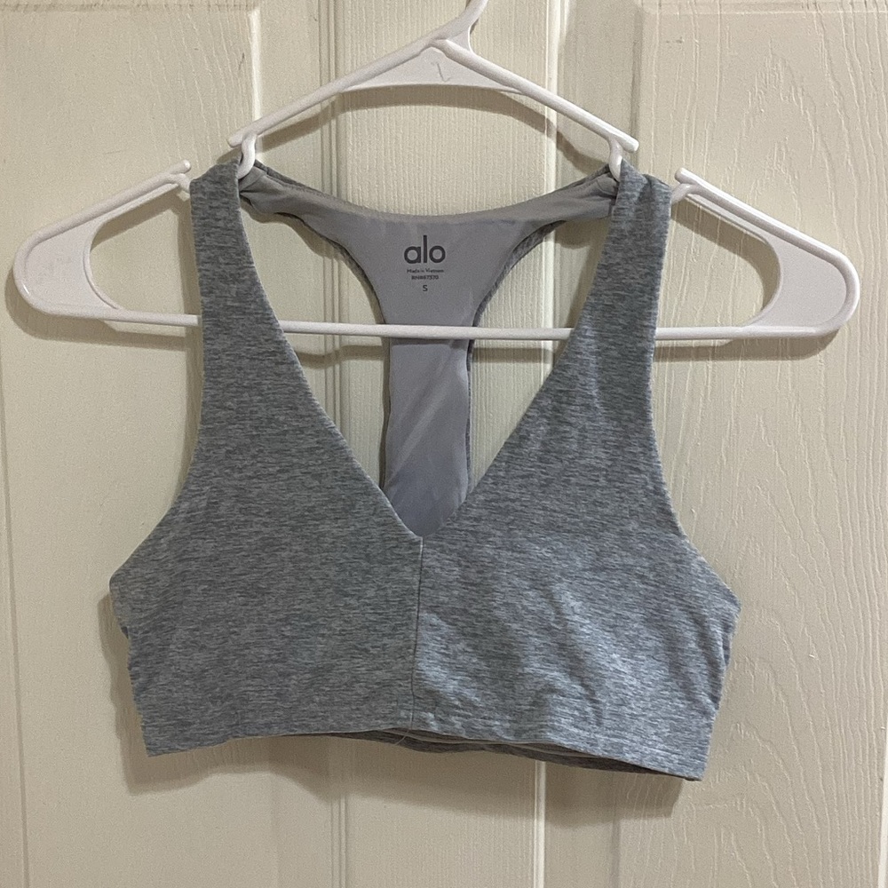 COPY - ALO yoga racerback grey bra top